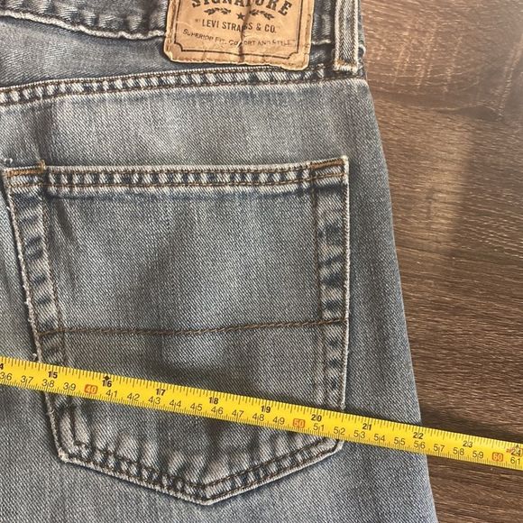 Mens 34x32 Signature Levi Strauss & Co Reg Straight Blue Jeans - Picture 15 of 16